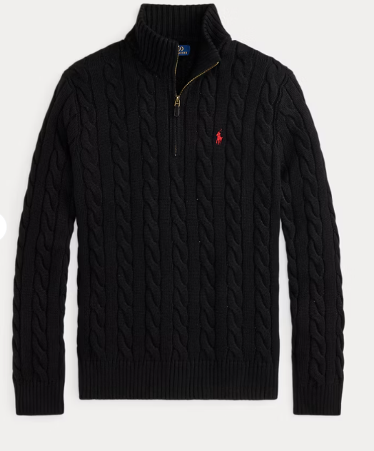 Ralph Lauren Quarter-Zip Knit (Black)